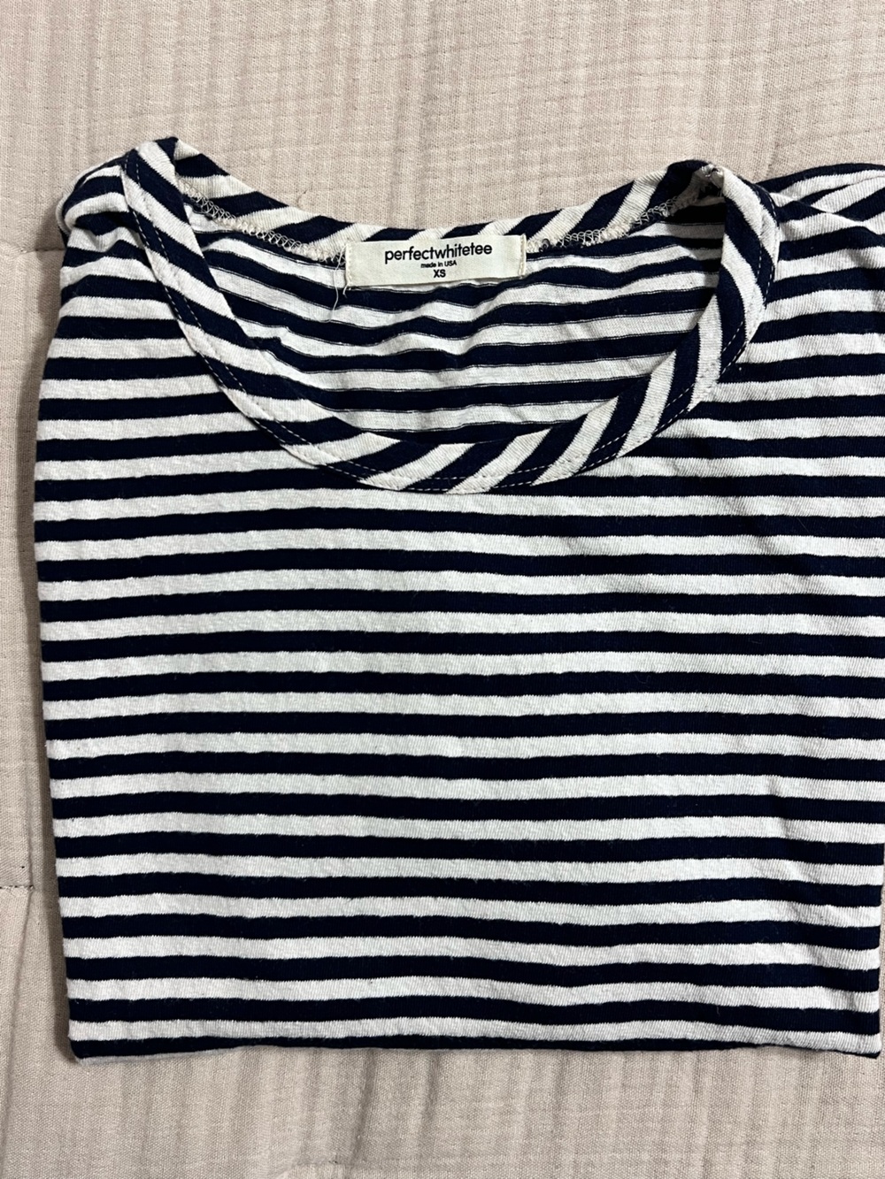 Perfect White Tees - Harley Navy Stripe